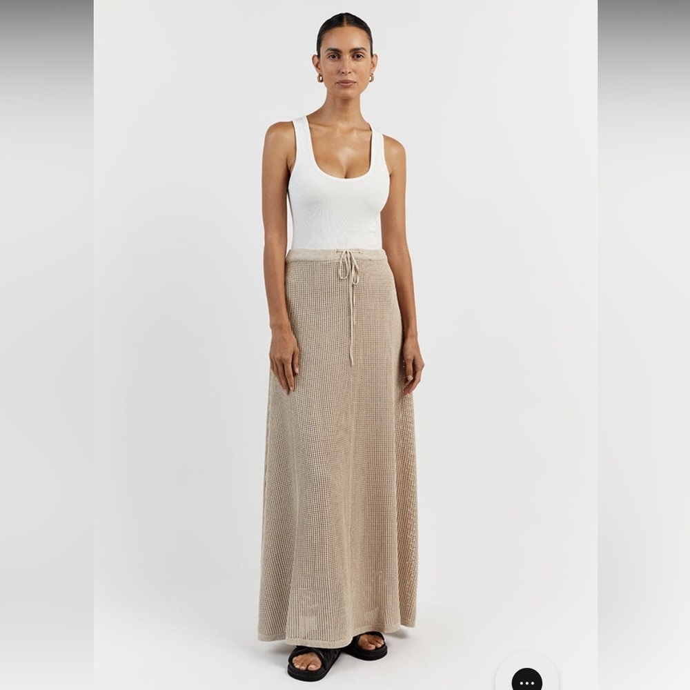 Dissh Ophelia stone crochet midi skirt
